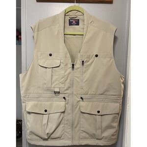 Travel Smart Vest By Roundtree & New York Full Zip Utility Vest For safety   XL